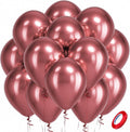 Bezente Metallic Red Latex Party Balloons 100 Pack 12 inch | Chrome Red Balloons by Bezente