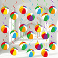 60pcs Beach Ball Party Foil Swirl Decorations Summer Pool Ball Ceiling Hanging by ZOIIWA