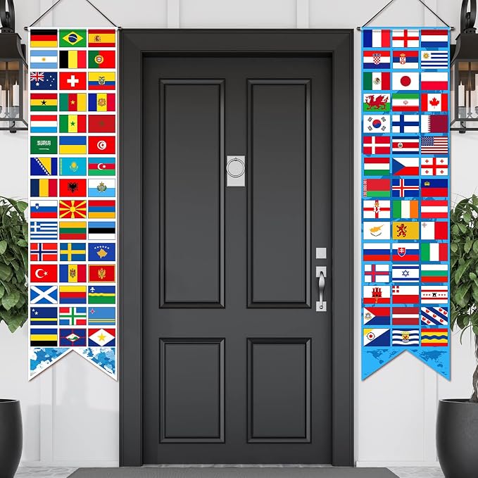 Tatuo 2 Pcs International World Flags Decorations, International Welcome Porch by Tatuo