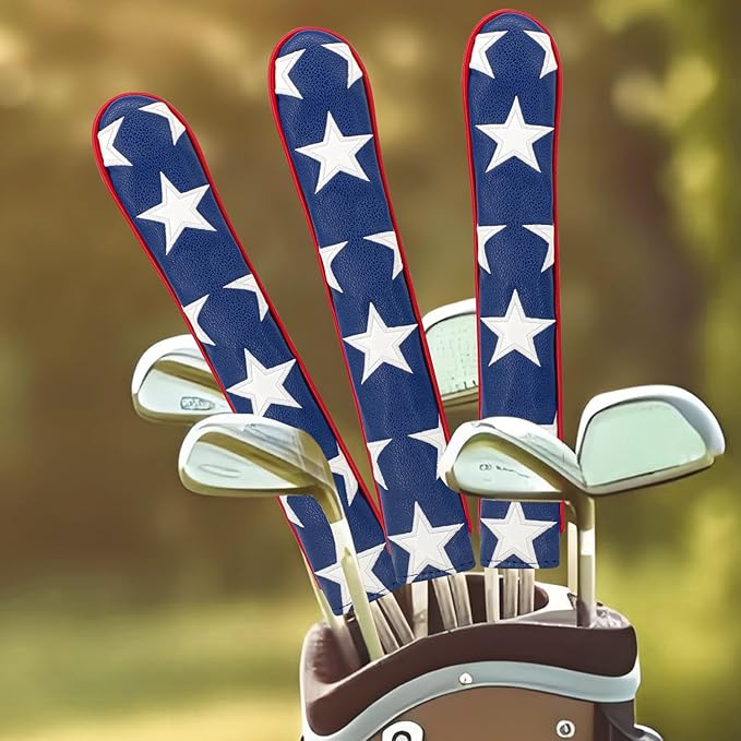 Golf Alignment Stick Cover Premium Leather Perfect Cover for Alignment Sticks Classic USA Design Alignment Sticks Holder Golf Club Protector Holds 2 Sticks.