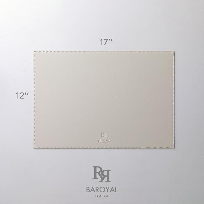 Baroyal Faux Leather Placemats Set of 6 Vinyl Washable Wipeable Table Mats - Image 7
