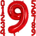 Red Number 9 Balloon 40 Inch, Big Large Foil Helium Number Balloons, Jumbo by AIQINHU