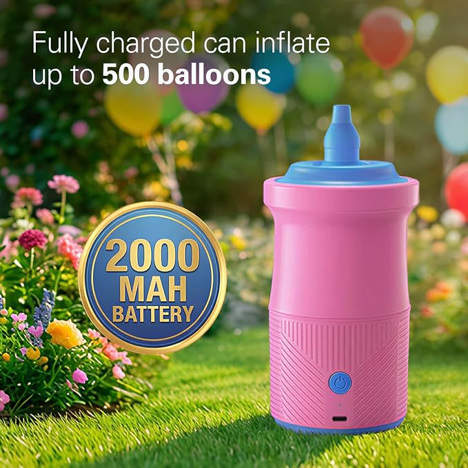 Denkee Balloon Pump Electric, Rechargeable Cordless Balloon Air Pump Portable - Image 2