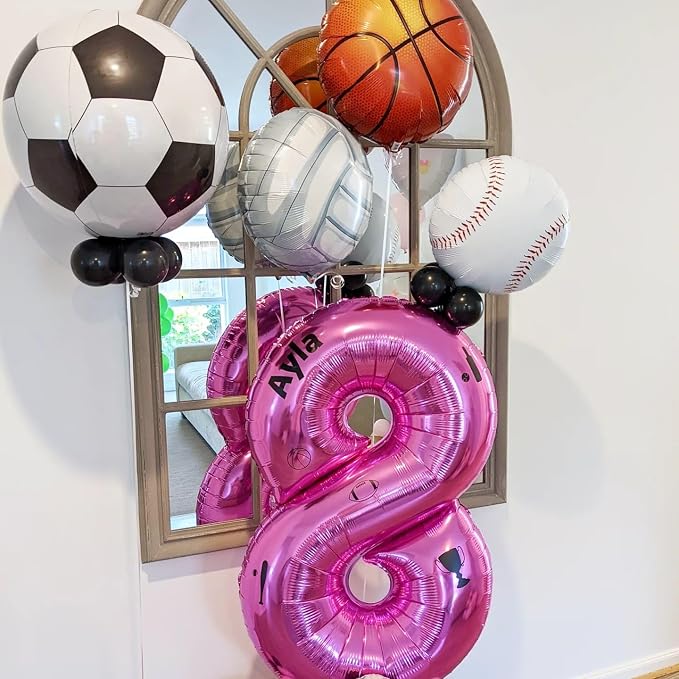 10 Pack 18 Inch Volleyball Foil Balloons Helium Metallic Mylar Balloons - Image 6