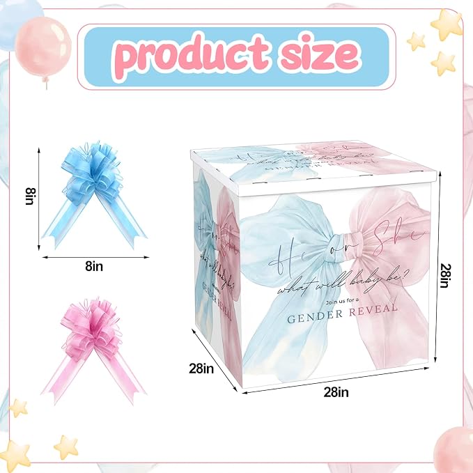 AmazingSpark 28in Giant Gender Reveal Gift Box - Image 2