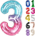 3 Balloon - Starry Sky Birthday Number Balloons, 40 Inch Party Decorations | by ALPHADELTAPI