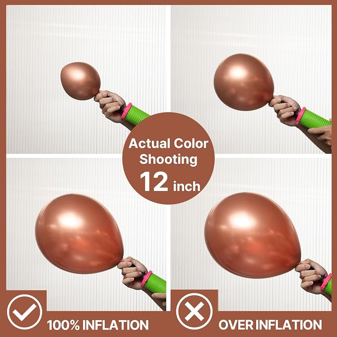 PartyWoo Copper Chrome Balloons 50pcs Metallic Brown Bronze Color | 12 Inch - Image 3