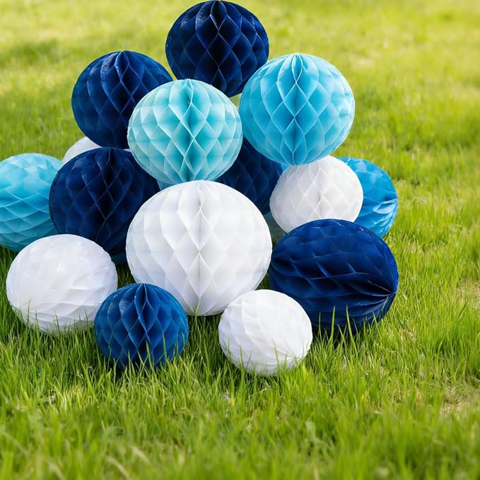 12Pcs Paper Honeycomb Balls Decorations Hanging Tissue Paper Pom Poms Honeycomb - Image 5