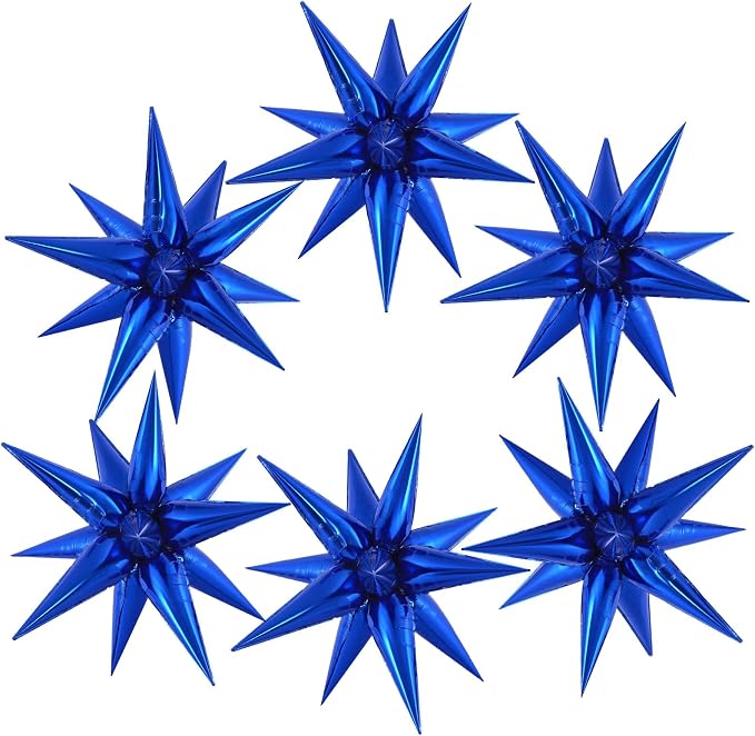 72 Pcs Star Balloons Foil Explosion Balloons Magic 12 Point Star Cone Balloon by Unknown
