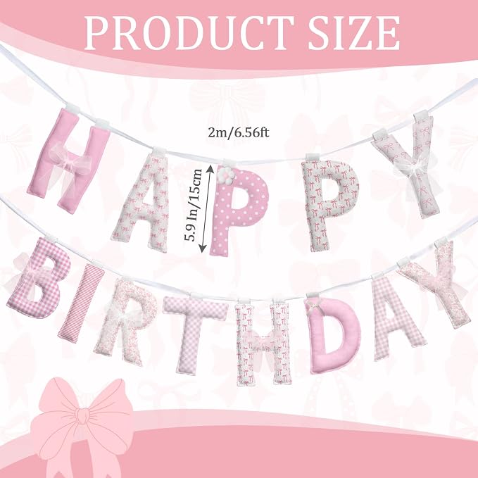 Pre-strung Happy Birthday Banner Sign Reusable Felt Happy Birthday Garland - Image 2
