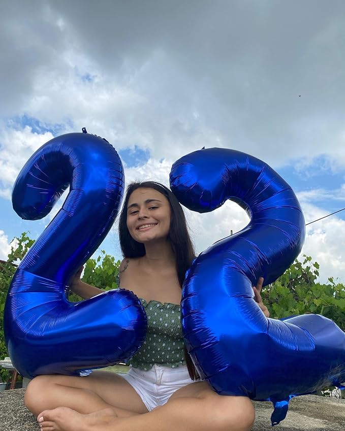 40 Inch Night Blue Number 6 Balloon, 6th Blue Birthday Party Decorations | 40 - Image 2