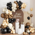 Black Brown Nude White Balloon Garland Arch Kit by Unknown