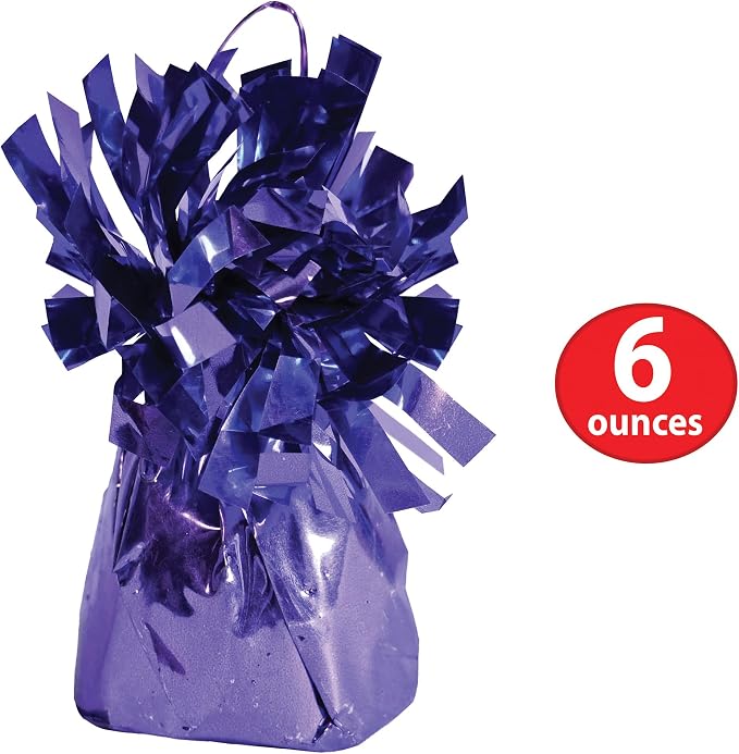 Beistle Metallic Wrapped Balloon Weight – 6 Pack, Lavender Purple Balloon - Image 2