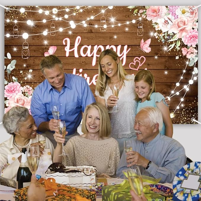AIBIIN Rustic Retirement Backdrop Happy Retirement Photography Background Pink - Image 5