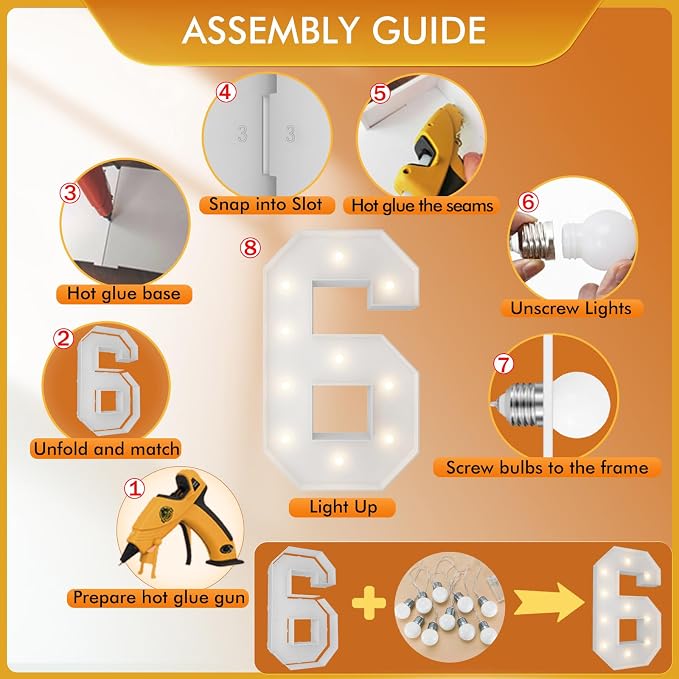 3FT Light Up Numbers Letters, Marquee Light Up Letters, Giant Mosaic Balloon - Image 3