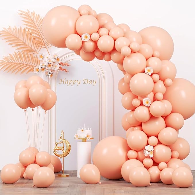 Voircoloria 130pcs Pastel Orange Balloons Arch Kits 18 12 10 5 Inch | by Voircoloria