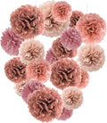 Capesaro Blush Pink, Dusty Rose Gold Paper Pom Poms by Capesaro