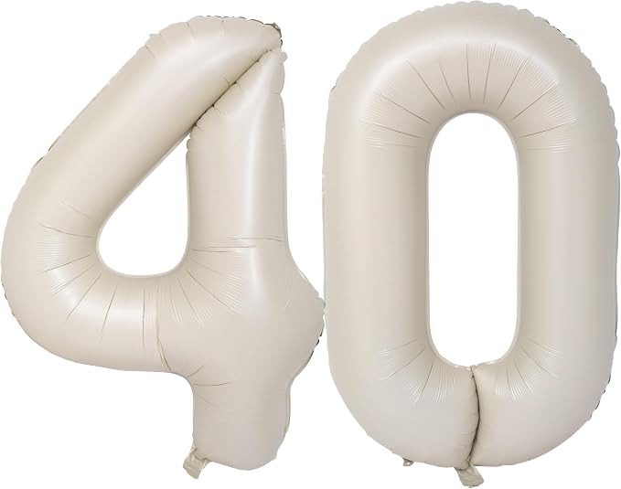 40 In Cream white Number Balloons Helium Foil Mylar Balloon Digital 40 | by Exquisitehighqualitypartydecorationstomeetyoureveryneed%EF%BC%81