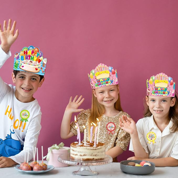 WorldBazaar Birthday Crowns for Kids Classroom 36 Pack | Happy birthday hats - Image 7