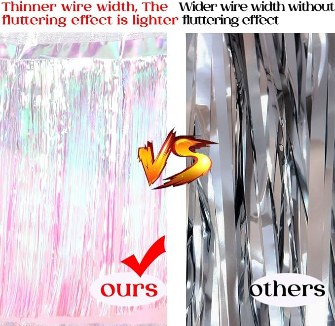 Premium Iridescent Fringe Tinsel Garland - Image 7