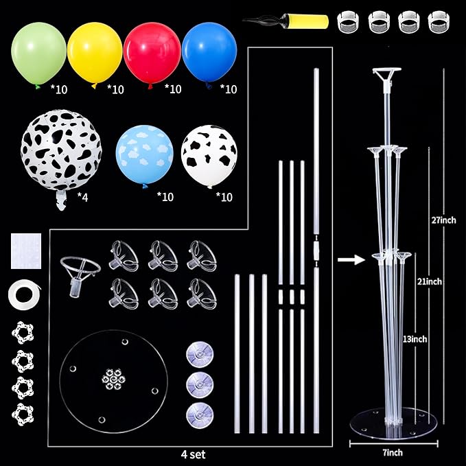 Toy Inspired Story Balloon Table Centerpiece Stand Kit 4 Sets - Image 2