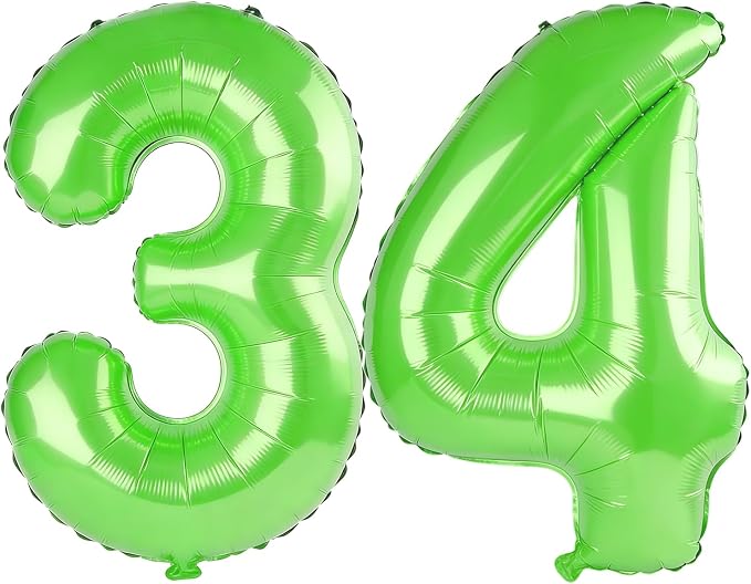 40 Inch Number 34 Balloons for 34th Birthday Party Decorations, 0-100 Fruit by FOBELEC