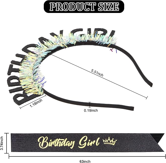 CIEHER Birthday Girl Headband Birthday Crown - Image 7