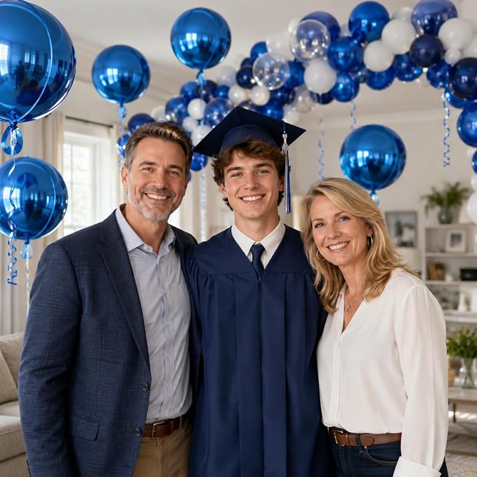Dark Blue Balloons Foil, 22Inch Metallic Blue Balloons, Big Round Ball Balloon - Image 4