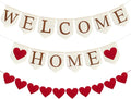 Pre-Strung Welcome Home Burlap Banner, Assembled Welcome Sign by Gopirus
