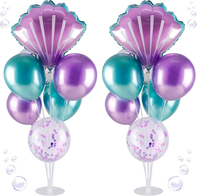 Mermaid Balloons Table Centerpiece 2 Sets Mermaid Balloon Stands | Table by Ufurty