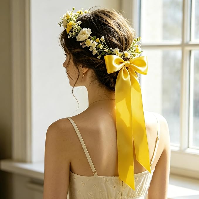 30Yards 1In Yellow Satin Ribbon - Image 8