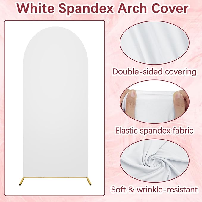 6FT Wedding Arch Backdrop Stand and Cover Set, Metal Balloon Arch Stand and - Image 5