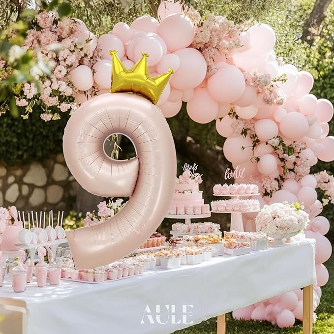 AULE 40 Inch Big Pink 9 Balloon Number - Image 6