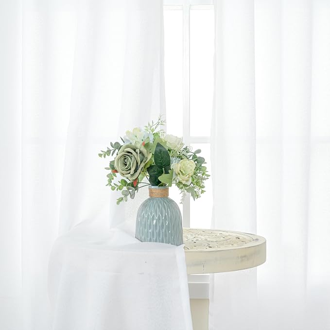 YoungsTex Extra Long White Linen Curtains 95 inches Length - Image 4