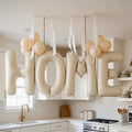 Cream HOME Balloons, 40 Inch Welcome HOME Letter Balloon Beige by Dagelar