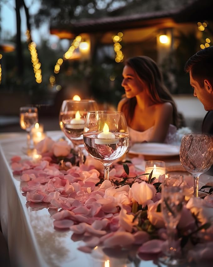Homemory 72 Pack Waterproof Flameless Floating Tealights, Battery Flickering LED Tea Lights Candles - Wedding, Party, Centerpiece, Pool & SPA (Warm White)