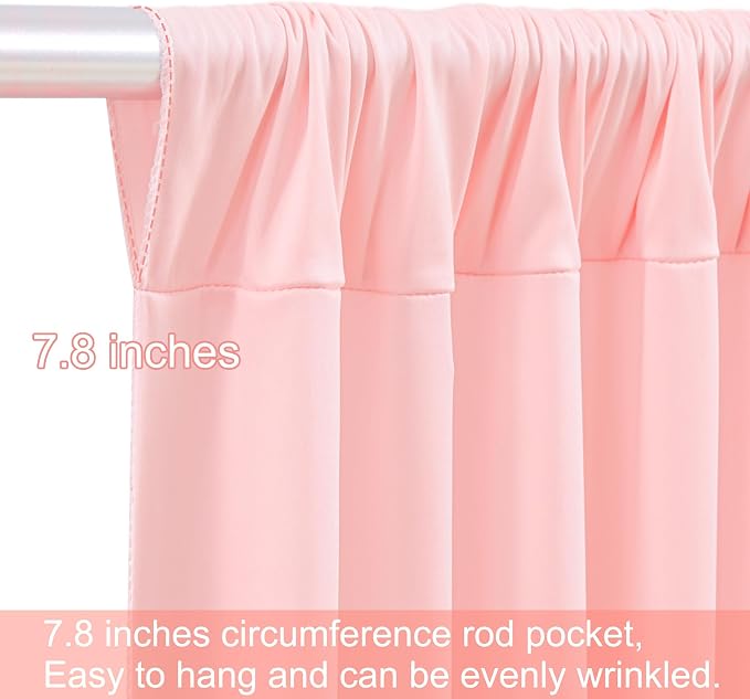 6 Panels Blush Pink Backdrop Curtains - Image 8