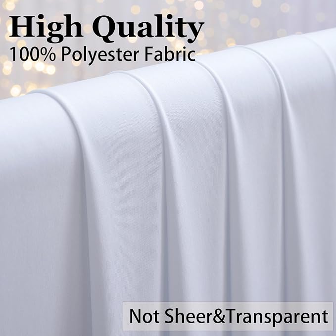 50×14 ft White Wrinkle Free Backdrop Curtain - Image 4