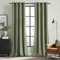 MIULEE Velvet Curtains Sage Green 52 x 90 Inch Length Set of 2 | Grommet Drapes by MIULEE