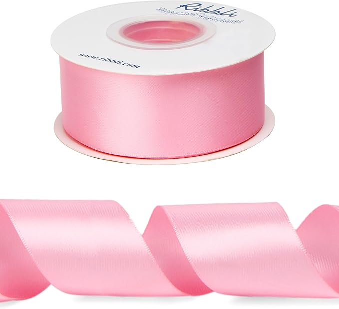 Ribbli Pink Double Faced Satin Ribbon, 1-1/2” x Continuous 25 Yards, Use - Image 2