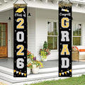 Graduation Decorations 2026 GRAD Banner Black Porch Door Sign Welcome Banner by Labrostar
