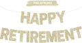 Glitter Champagne Gold Happy Retirement Banner Pre-Strung Retirement Party by RICHHHA