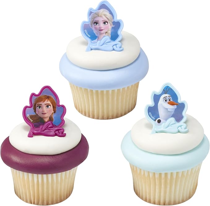 DecoPac Frozen II Rings, Cupcake Decorations Featuring Elsa, And Olaf - Image 5