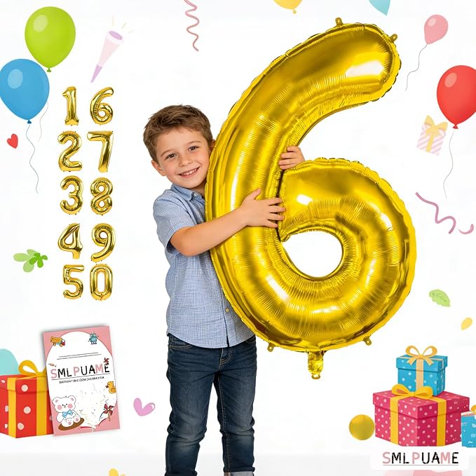 40 Inch Gold Number 60 Balloons, 60th Birthday Party Decorations | Large Self - Image 5