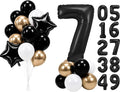 PartyWoo Number Balloons 40 Inch Black Number 7 Kit 25pcs by PartyWoo