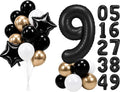 PartyWoo Number Balloons 40 Inch Black Number 9 Kit 25pcs by PartyWoo
