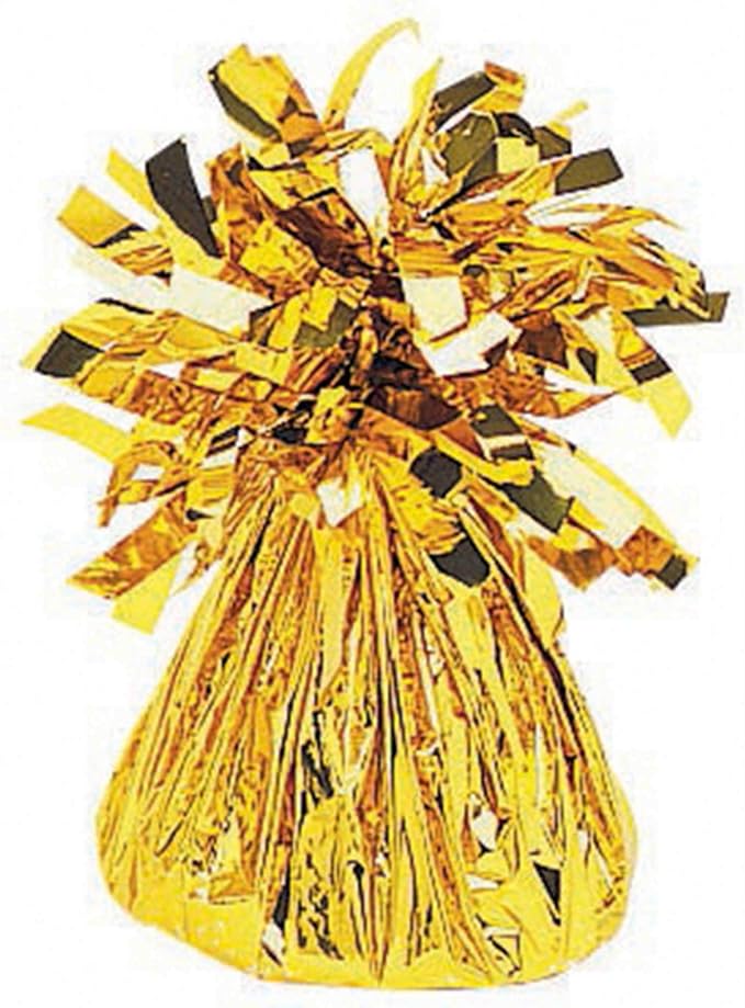 Gold Small Foil Balloon Weight - 6 oz - Vibrant Gold Hue Perfect by AmscanPartySupplies