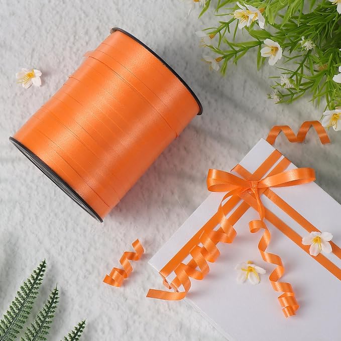 500 Yards Orange Curling Ribbon, 1/5 Inch Wide Balloons String Ribbons - Image 4
