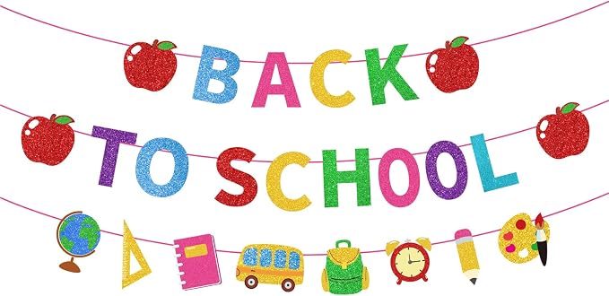 Back to School Banner Happy First Day of School Decorations Back to School by Unknown