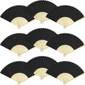 50 Pieces Paper Fans Paper Hand Fan Bamboo Folding Fan Handheld Fan Paper by Grosun